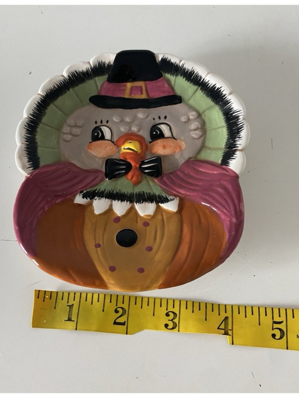 Johanna Parker Fall Thanksgiving Turkey Pilgrim Hat Ceramic Spoon Rest NEW - Picture 8 of 8